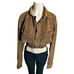 Corduroy crop top long sleeve xl